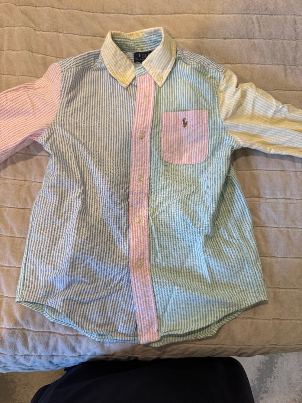 Ralph Lauren multi colored pastel button up